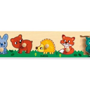 DJECO Jednoduché vkladací puzzle s úchytky lesní zvířátka