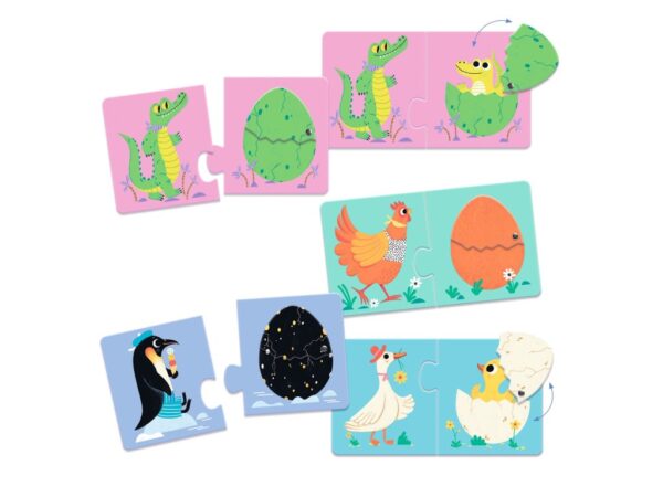DJECO Duo Puzzle - Funny eggs