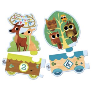 DJECO Puzzle Vlak se zvířátky - 20 pcs