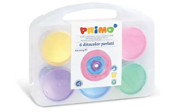Prstové barvy PRIMO, sada 6 x 100g, PERLEŤ - Image 4