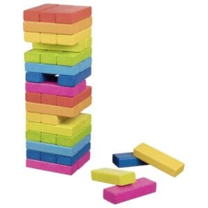GOKI - balanční hra dřevěná věž Jenga duhová