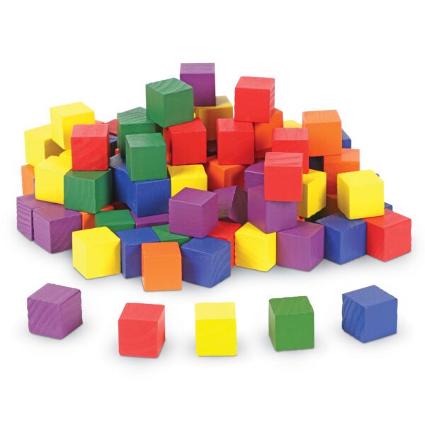 0136 One Inch Wooden Cubes 2 sh 1