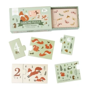 Přiřazovací puzzle: počítání s kamarády z lesa