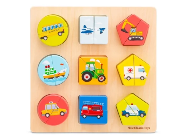 CLAS 10462 drevene vkladaci puzzle dopravni prostredky