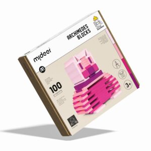 Mideer: ARCHIMEDES BLOCKS dřevěné stavební kostky (růžové)