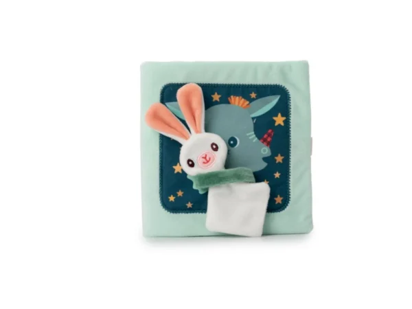 LILLI 83492 lilliputiens textilni knizka s aktivitami dracek joe a jeho muchlacek