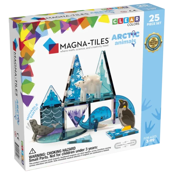 MagnaTiles ArcticAnimals 25pc Carton Angle front 1000x1000h