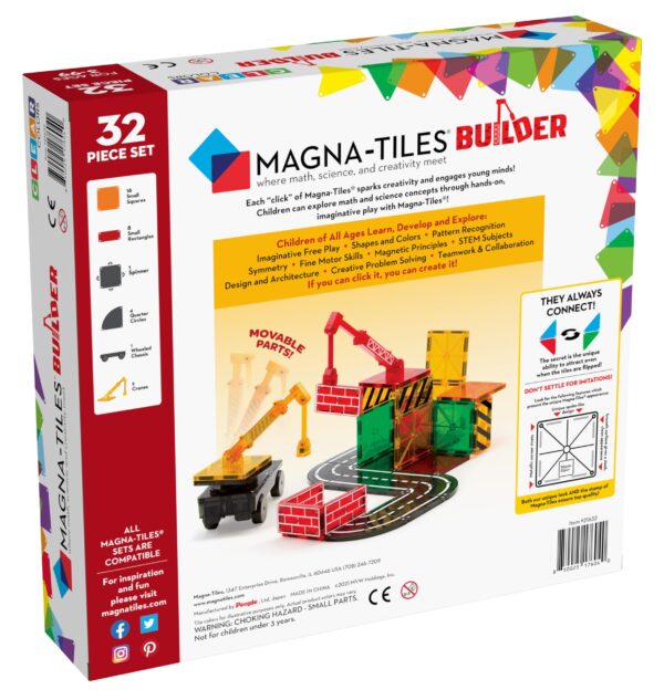 MagnaTiles CC BUILDER 32pc Carton Back Angle scaled