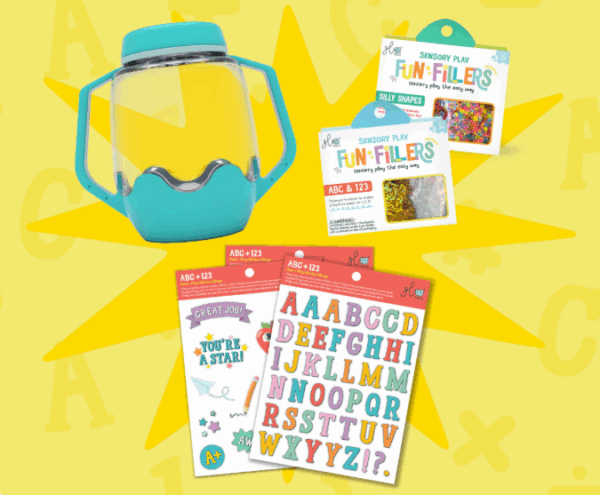 eng pl Glo Pals ABC Sensory Set Sensory Jar with Magical Fillers and Stickers 405 6