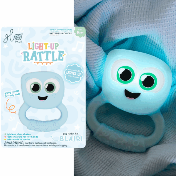 eng pl Glo Pals rattle teether glowing in the dark motion activated Blair blue 291 8
