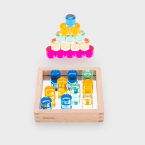 TickiT - Barevné křišťálové válečky se zrcadlovým podnosem