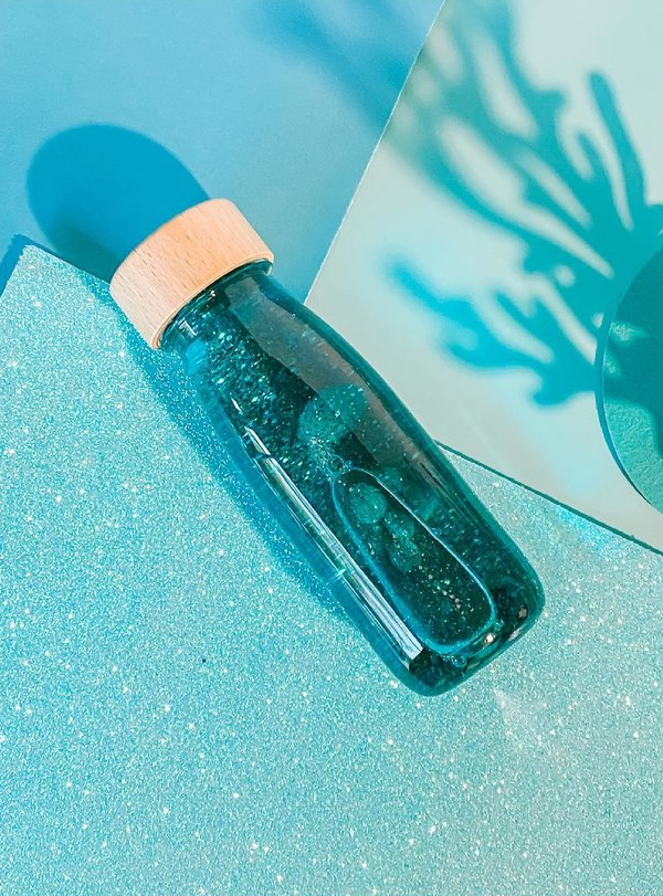 Petit Boum senzoricka lahev tyrkysova 5