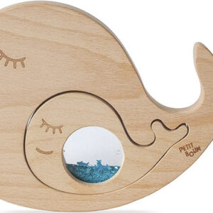 Petit Boum Wooden Whale with Baby Sensory Puzzle 2